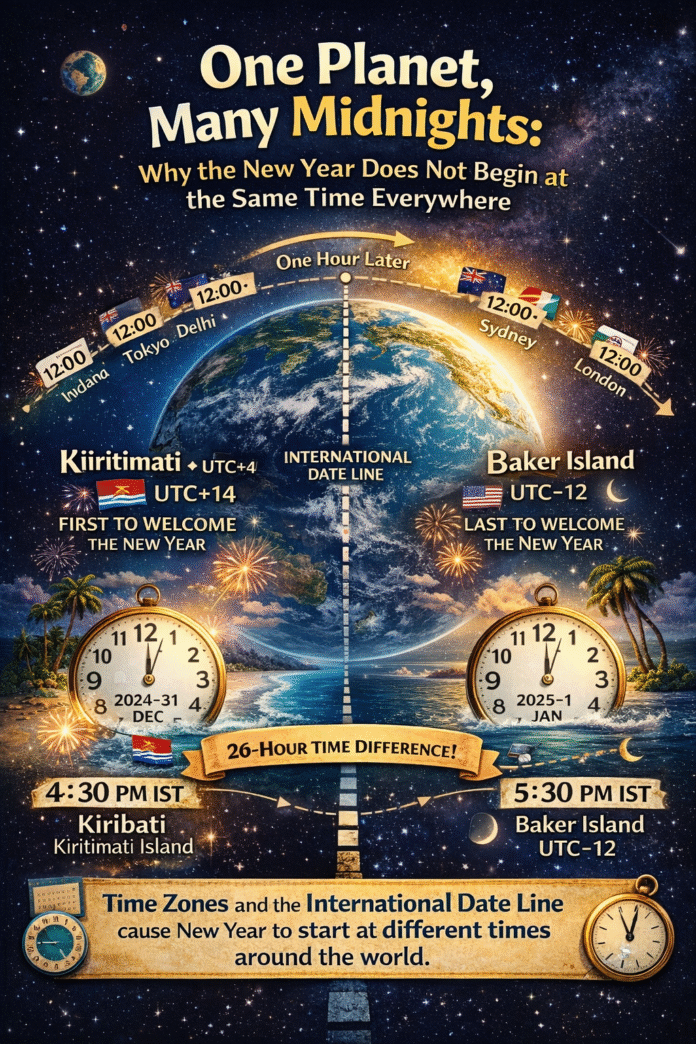 The same Earth, different times: Why doesn't the New Year arrive simultaneously across the world?